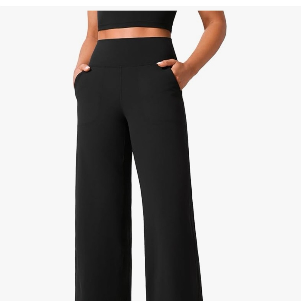 CRZ YOGA Black Wide-Leg Pants